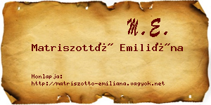 Matriszottó Emiliána névjegykártya